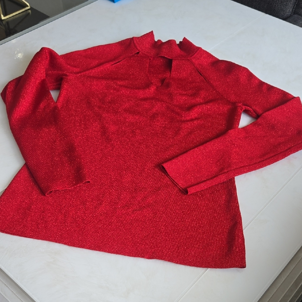 INC International Concepts Scarlet Cowl Neck Sweater